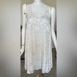 Club Monaco White Floral Silk blend  Trapeze Dress- Beautiful!